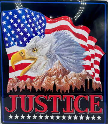 USA Justice Metal Embossed Sign