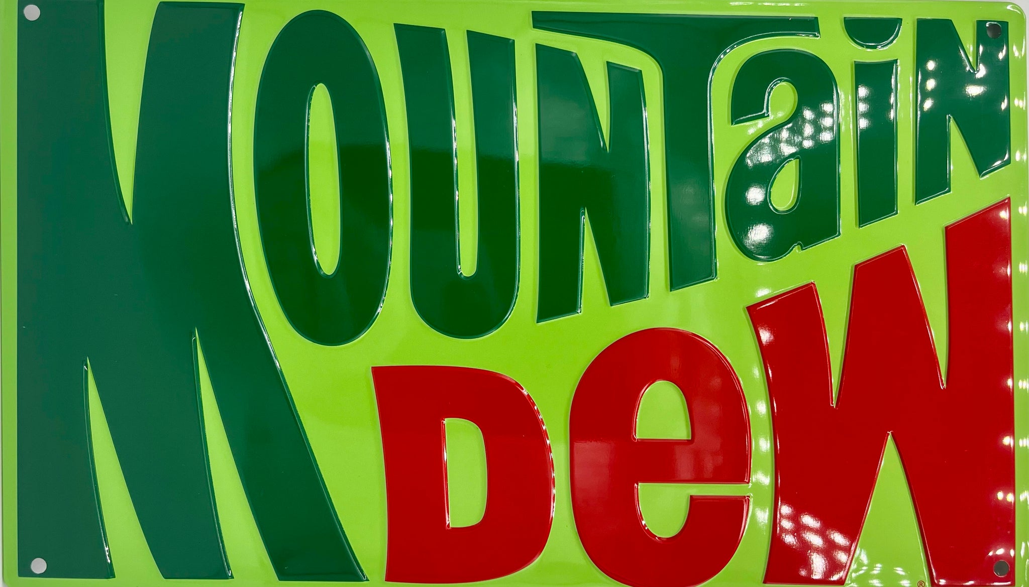 Mountain Dew 1970’s Logo Metal Embossed Sign