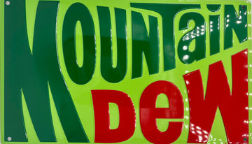 Mountain Dew 1970’s Logo Metal Embossed Sign