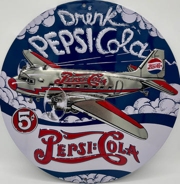Pepsi DC-3 Metal Embossed Sign