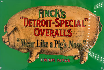 Finck’s Green Metal Embossed Sign