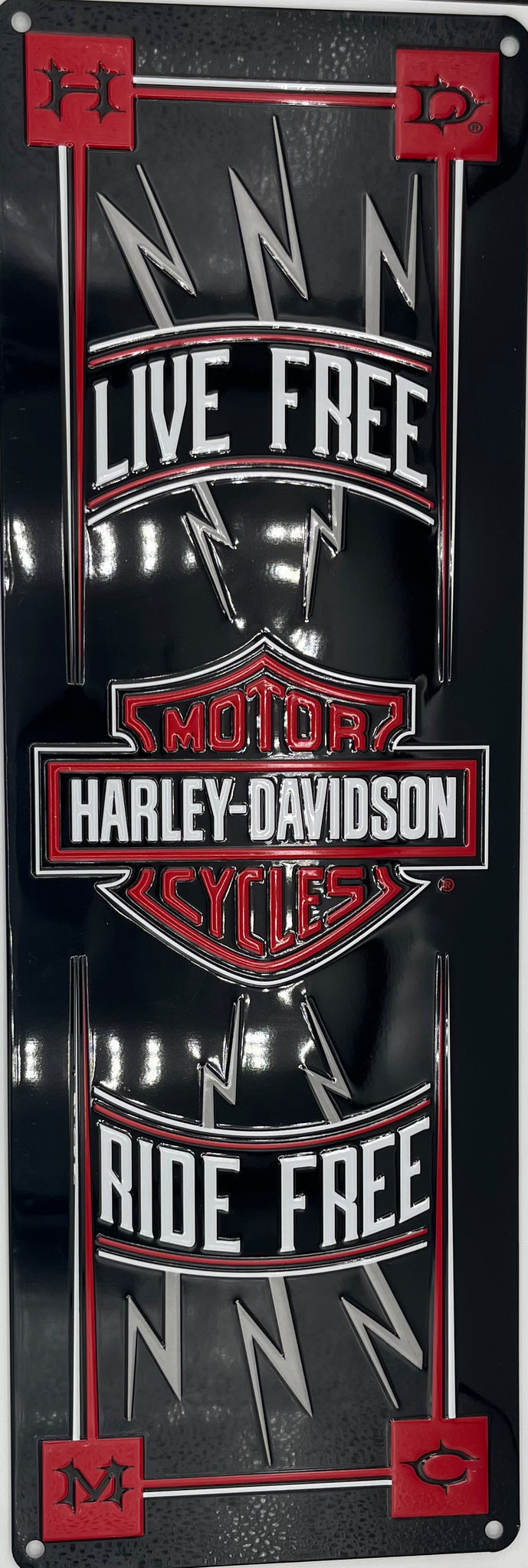 Harley Davidson Sparklines Metal Embossed Sign