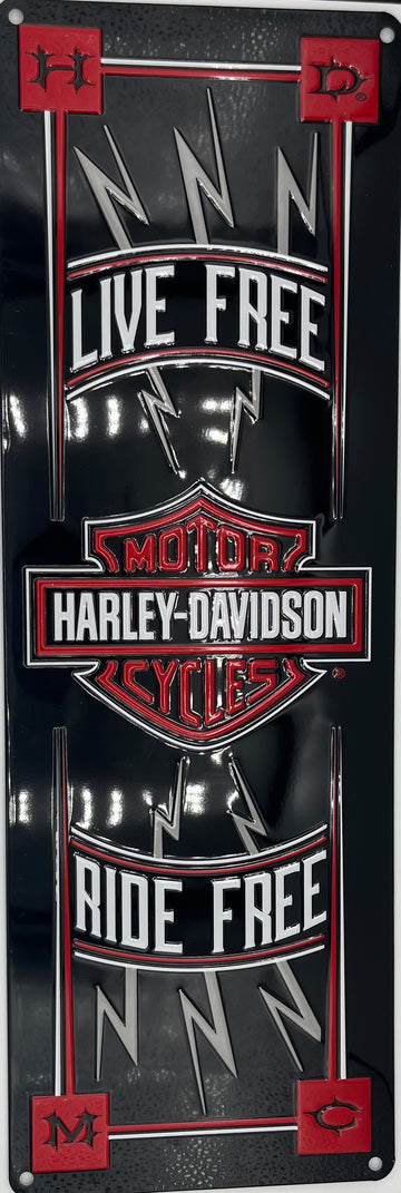 Harley Davidson Sparklines Metal Embossed Sign