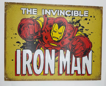 Iron Man Punch Retro Tin Sign
