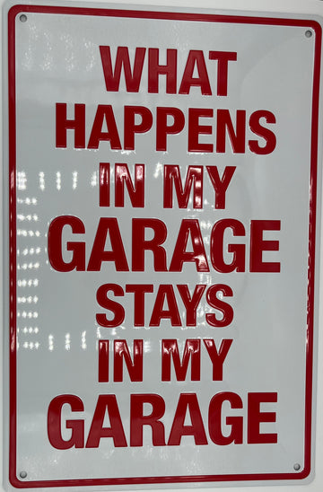 My Garage Metal Embossed Street Sign