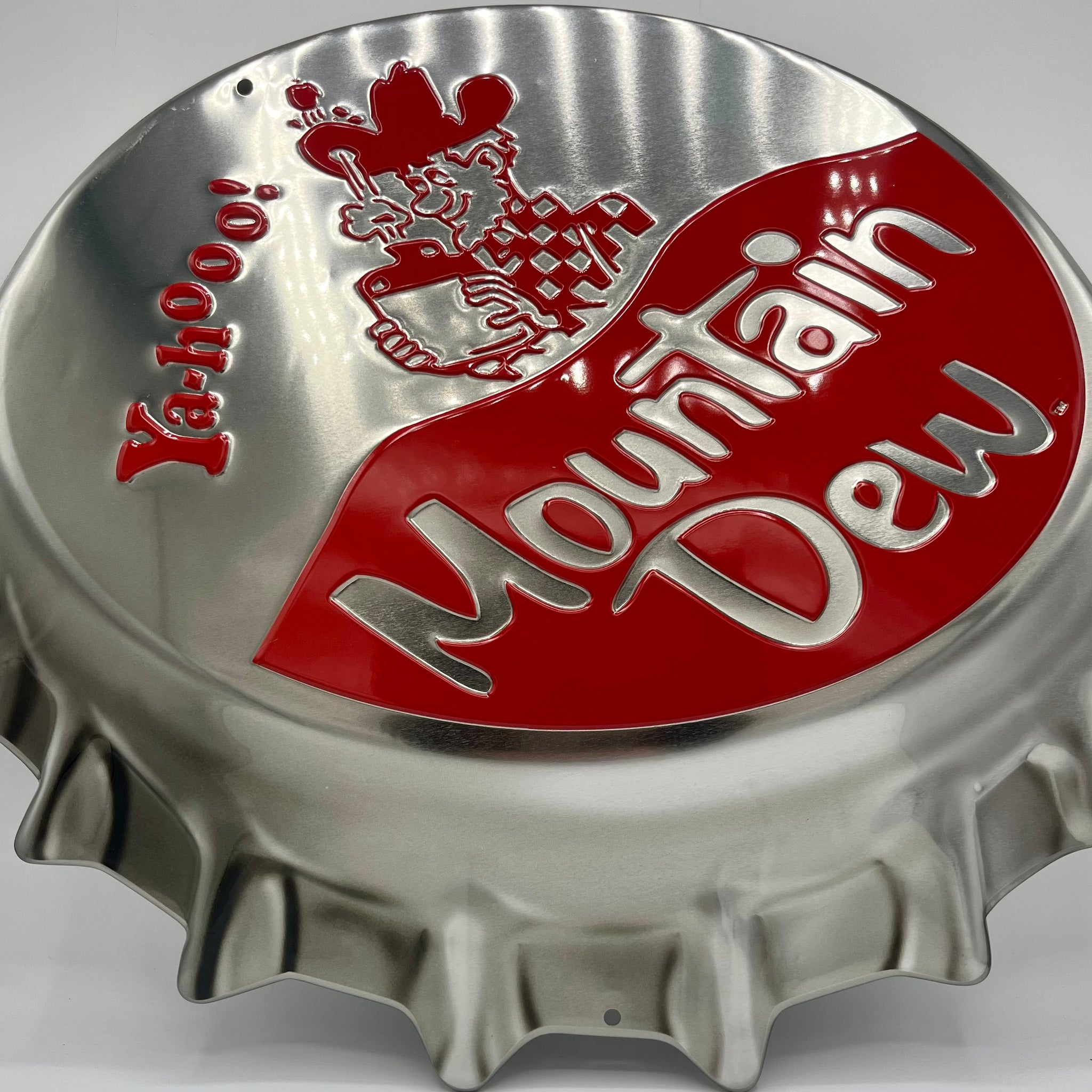 Mountain Dew Bottle Cap Metal Embossed Sign