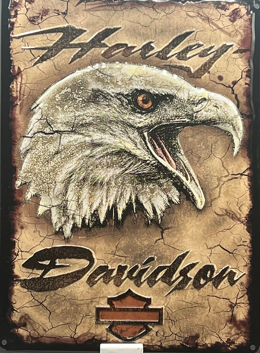 Harley Davidson Eagle Card Metal Embossed Sign