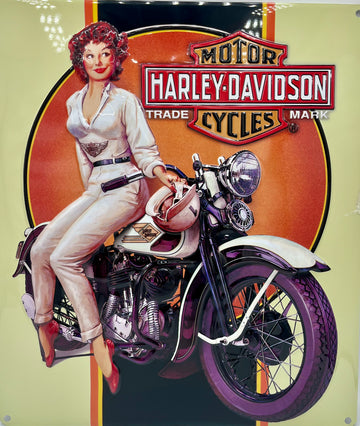Harley Davidson Dreamin’ Babe Metal Embossed Sign