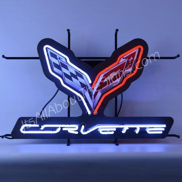 Corvette C-7 Flags Neon Sign