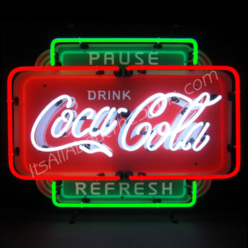 Coca Cola Pause Refresh Neon Sign