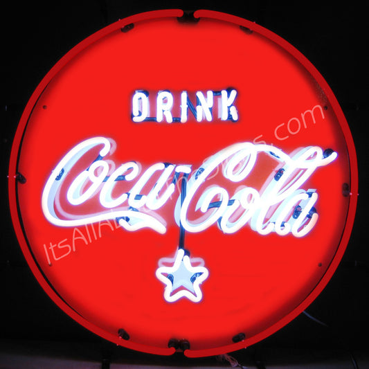 Coca Cola Red White & Coke Neon Sign