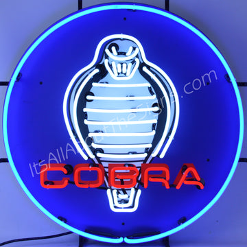 Ford Cobra with Backing Neon Sign