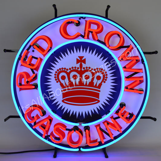 Red Crown Gasoline Neon Sign