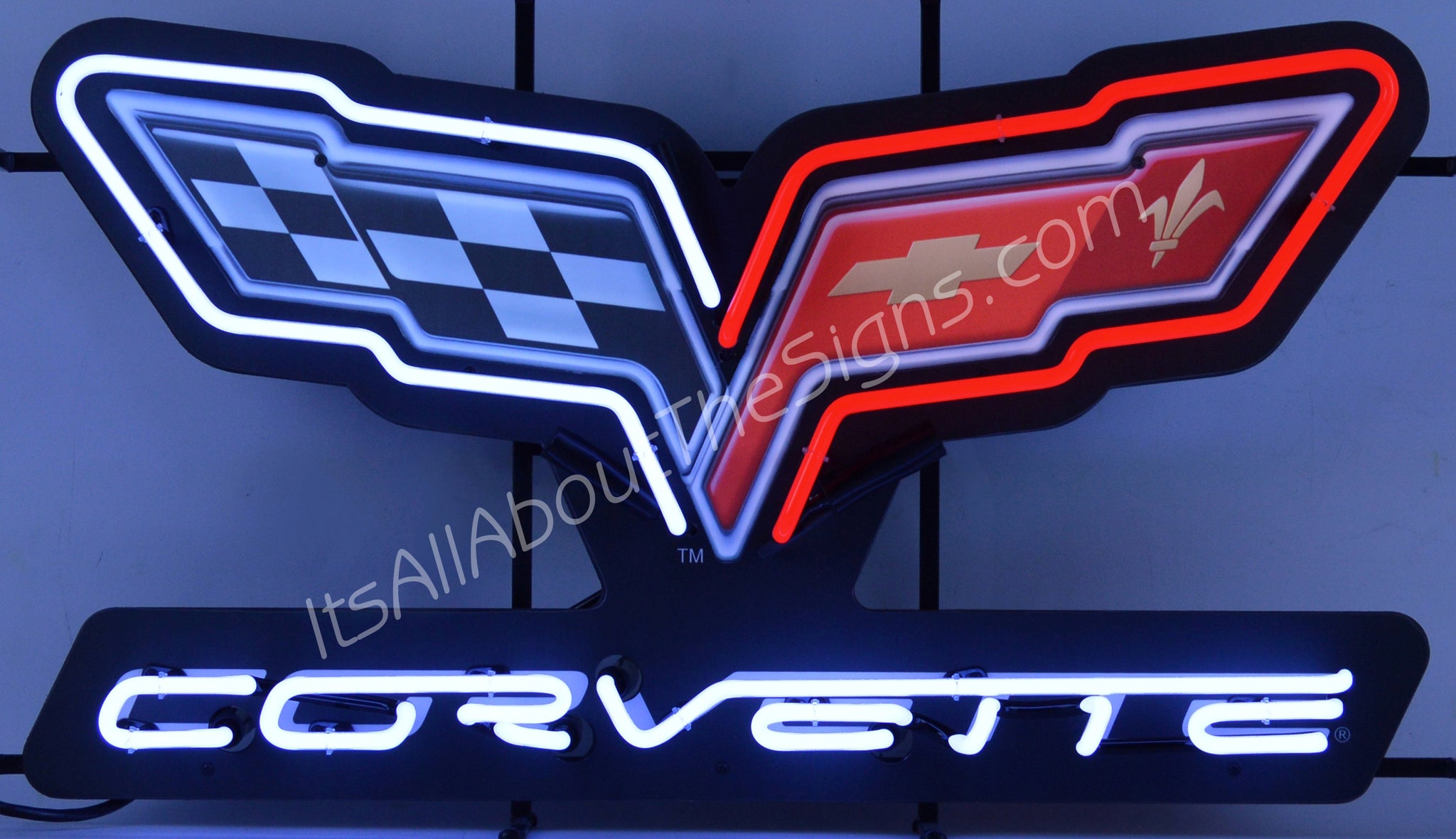 Corvette C-6 Flags Neon Sign