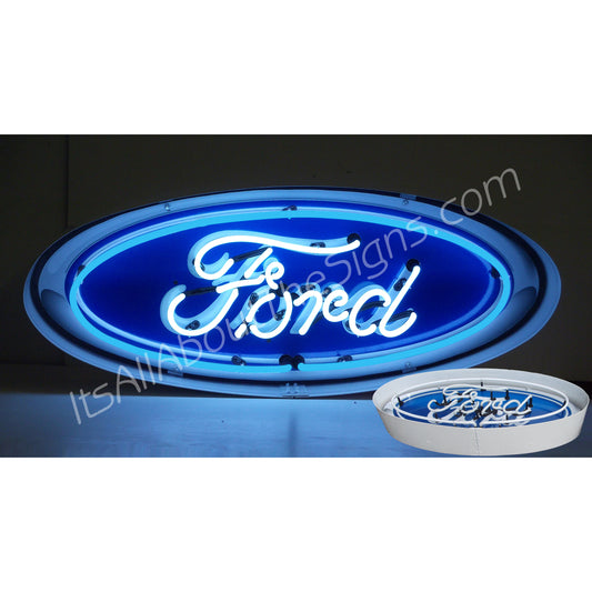 Ford Oval Neon Sign in a Steel Can