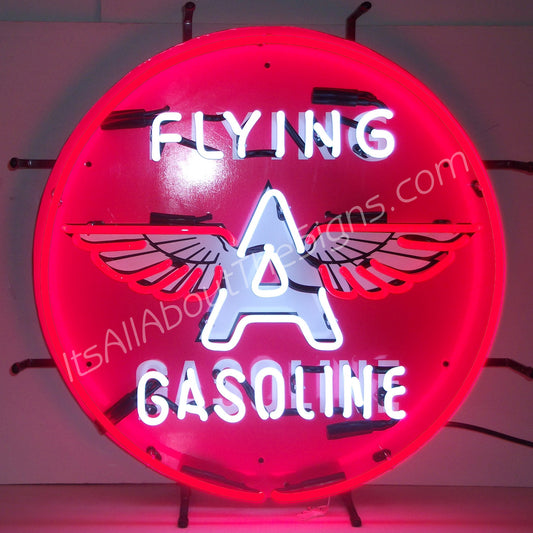 Flying A Gasoline Neon Sign