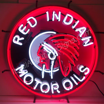 Red Indian Motor Oil Neon Sign