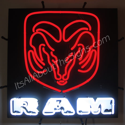 Dodge Ram Red Logo Neon Sign