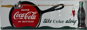 Coca-Cola Fishing Metal Embossed Sign