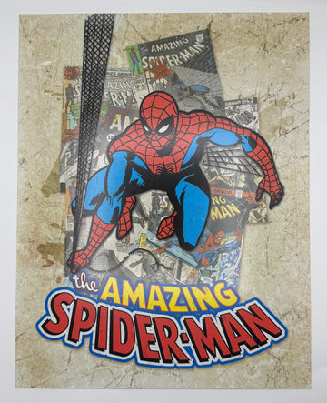 The Amazing Spider-Man Swinging Retro Tin Sign