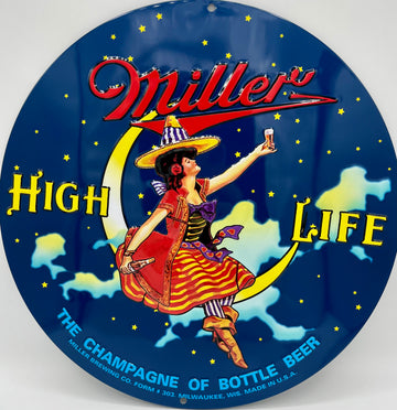 Miller High Life Metal Embossed Sign