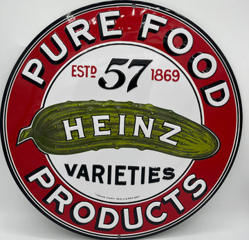 Heinz Round Metal Embossed Sign
