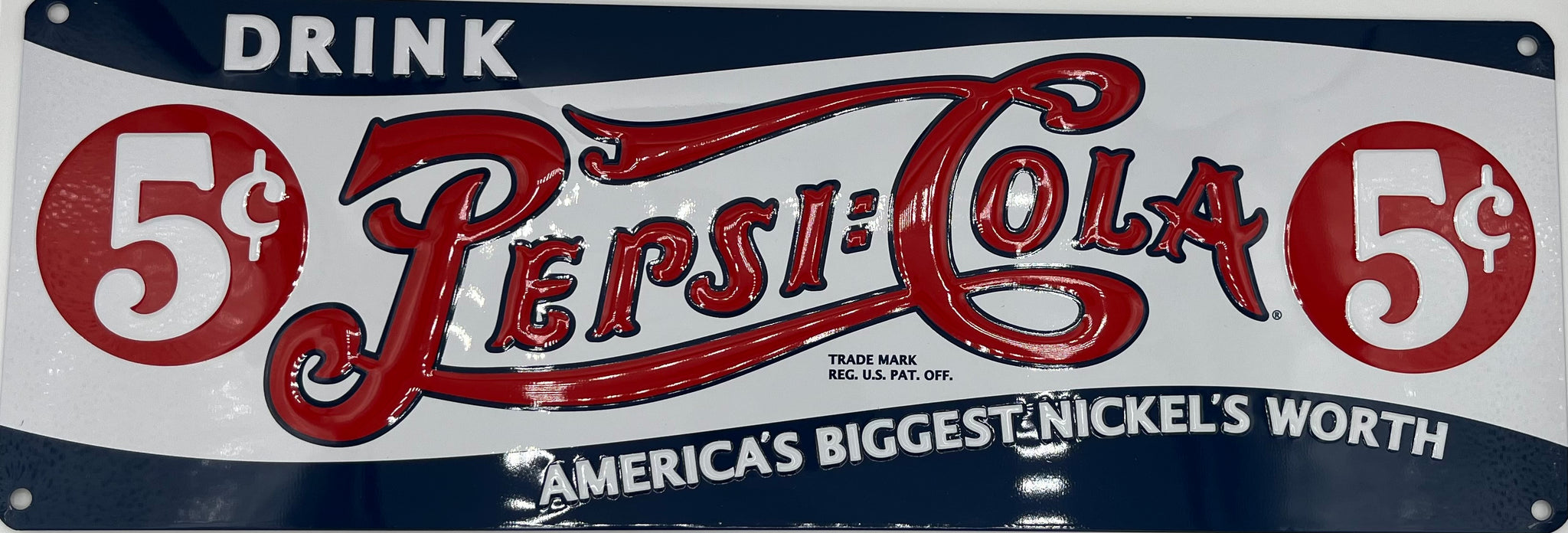 Pepsi Cola Metal Embossed Sign