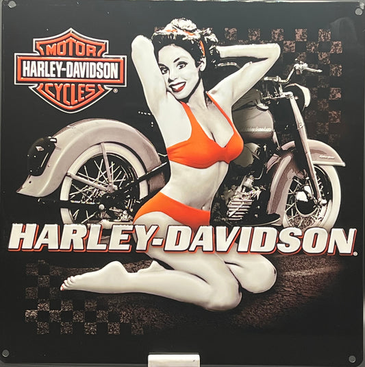 Harley Davidson Flash Back Babe Metal Embossed Sign