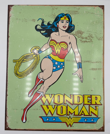 Wonder Woman Green Retro Tin Sign