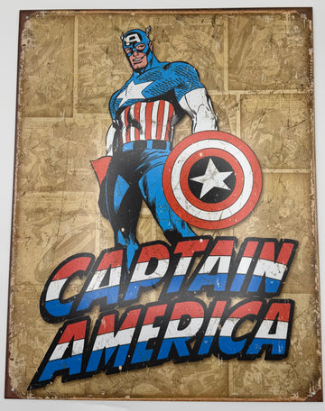 Captain America Pose Retro Tin Sign