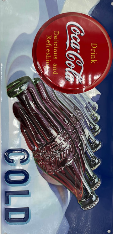 Coca-Cola Cold Metal Embossed Sign