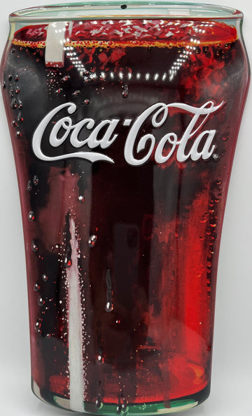 Coca-Cola Fountain Glass Metal Embossed Sign