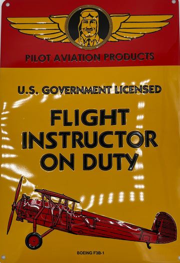 Flight Instructor Metal Embossed Sign