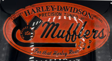 Harley Davidson Mufflers Metal Embossed Sign
