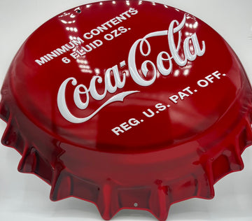 Coca-Cola Bottle Cap Metal Embossed Sign