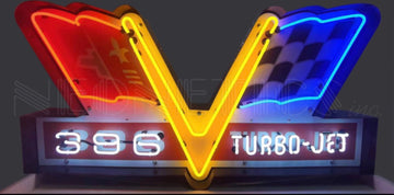 396 Turbo Jet Neon Sign in Steel Can