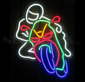 Motorcycle LED FLEX-NEON Sign in Steel Can