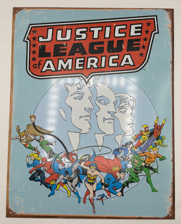 Justice League America Retro Tin Sign