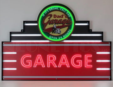 Dad’s Garage LED FLEX-NEON Sign in Steel Can