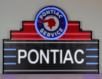 Pontiac LED FLEX-NEON Sign in Steel Can