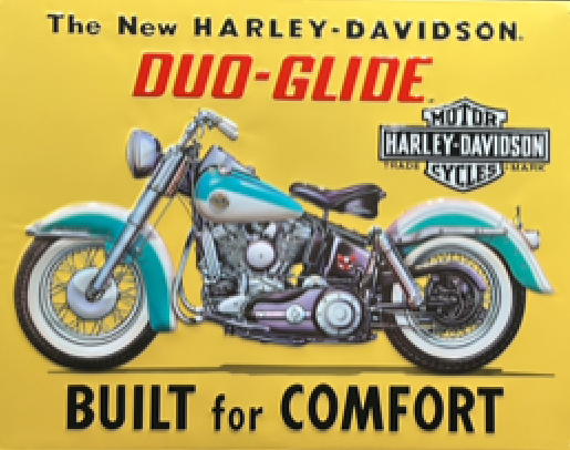 Harley Davidson Built for Comfort Metal Embossed Sign