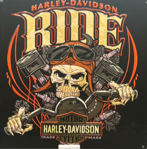 Harley Davidson Ride Home Embossed Tin Sign