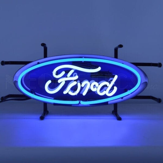 Ford Oval Jr with Backing Neon Sign