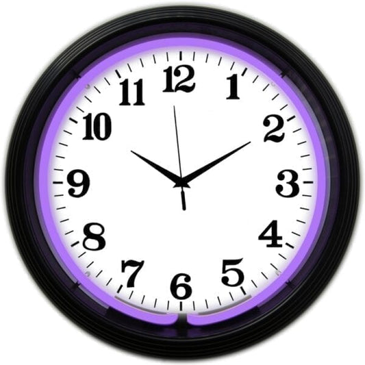 Black Rim Purple Neon Clock