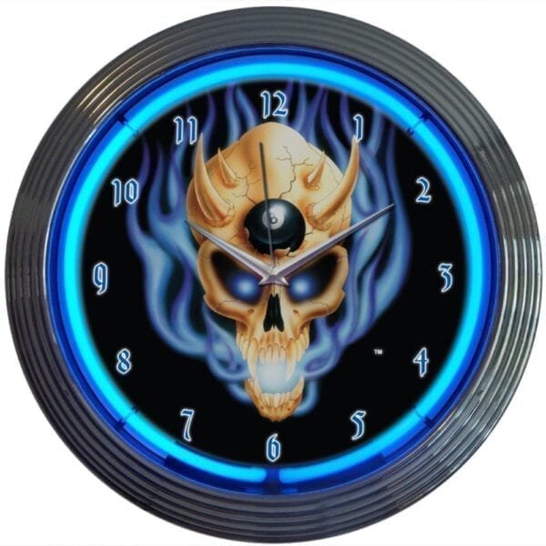 8 Ball Skull Clock