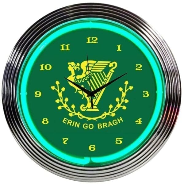 Irish Erin Go Bragh Neon Clock