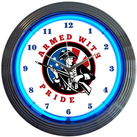 Armed with Pride Neon Clock