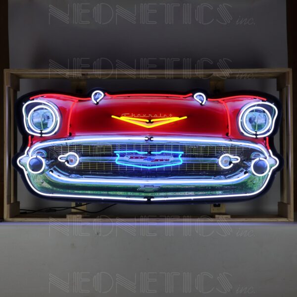 Chevrolet Belair Grill Neon Sign in a Steel Can