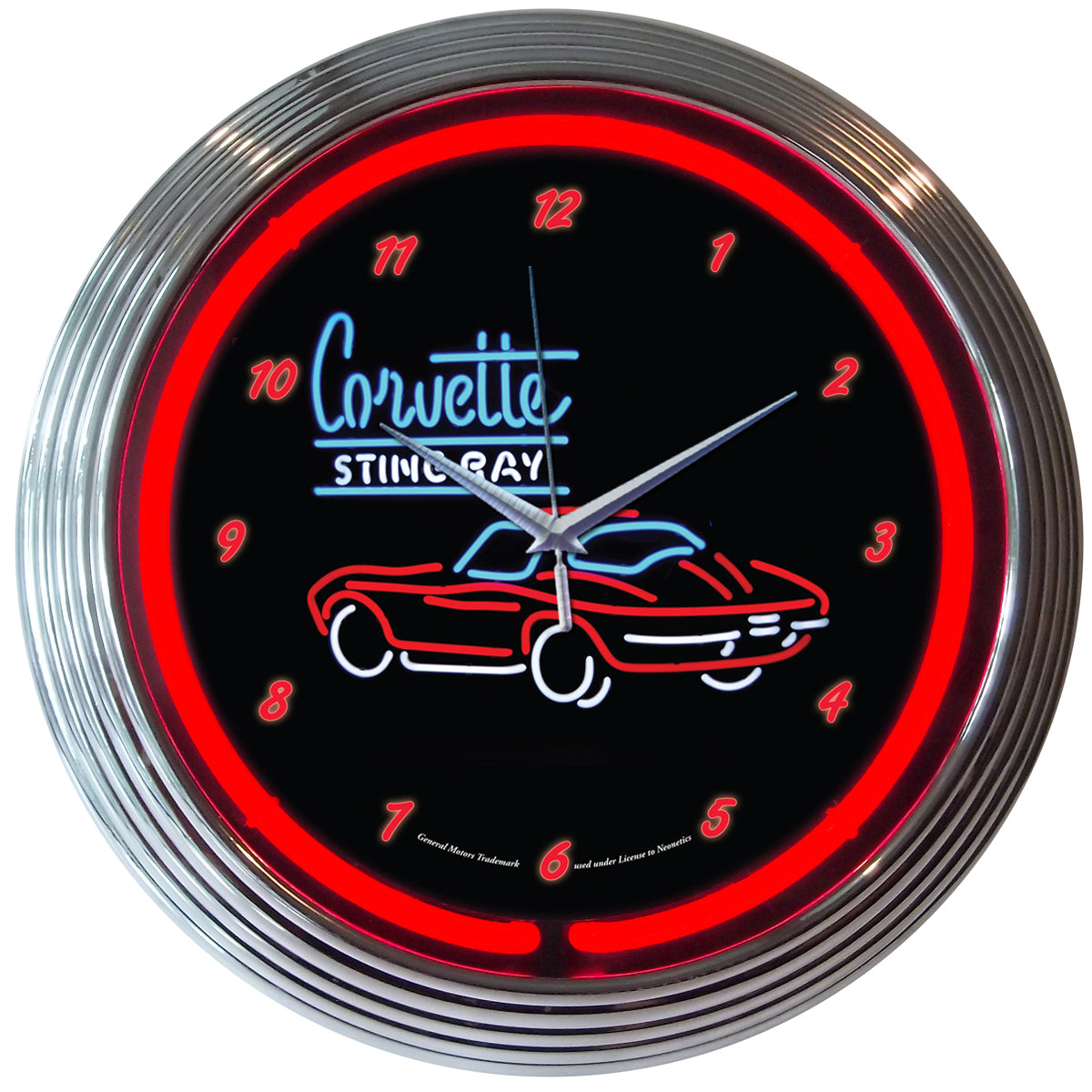 Chevy Corvette Sting Ray Neon Clock