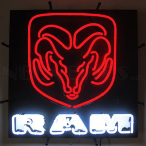 Dodge Ram Red Logo Neon Sign